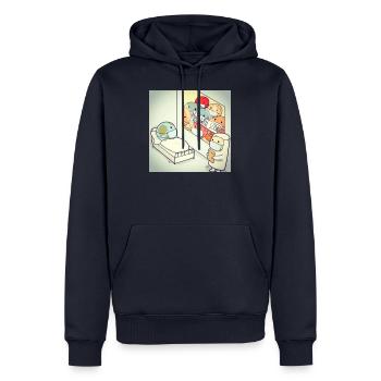 Get well soon - Männer Premium Bio Hoodie - Navy - Vorne - Nico (187cm)