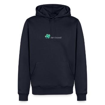 Plant based - Männer Premium Bio Hoodie - Navy - Vorne - Nico (187cm)