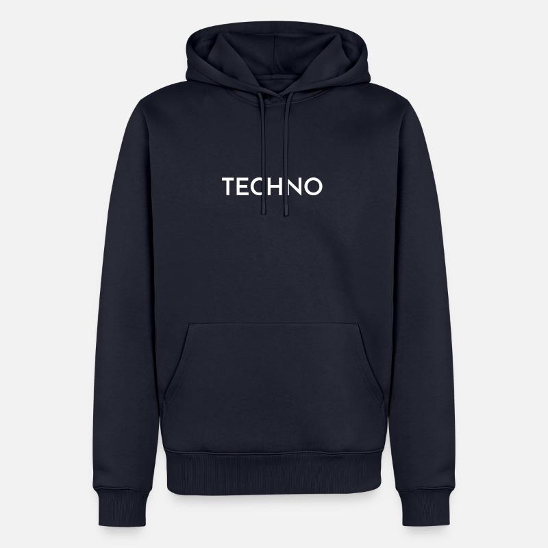 Techno - Männer Premium Bio Hoodie - Navy