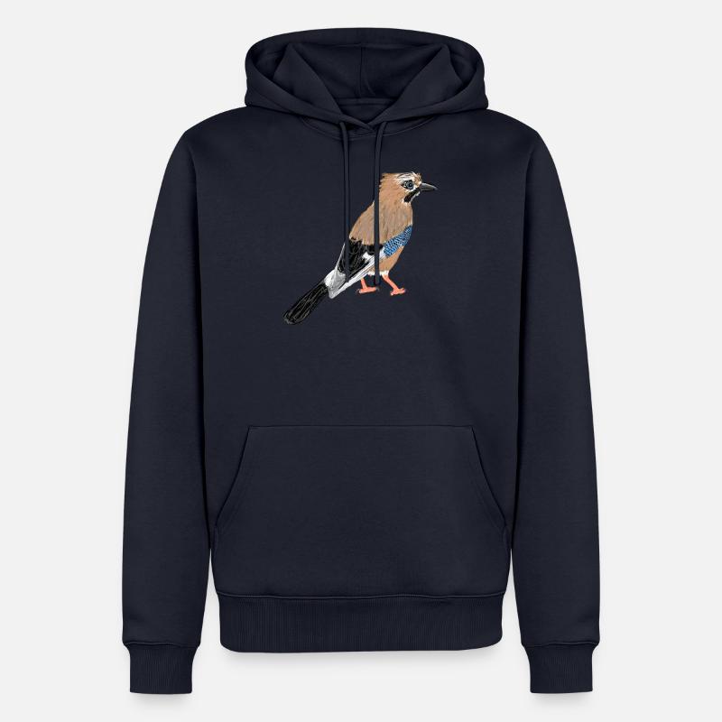 Geai eurasien I - Sweat à capuche Premium bio Homme - bleu marine