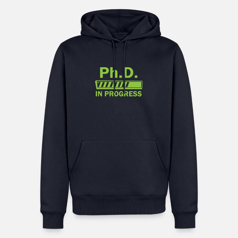 Phd in progress Abschluss Geschenk - Männer Premium Bio Hoodie - Navy