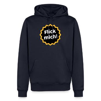 Flick mich! Rennrad Tshirt Fahrradfahren Spruch - Männer Premium Bio Hoodie - Navy - Vorne - Nico (187cm)