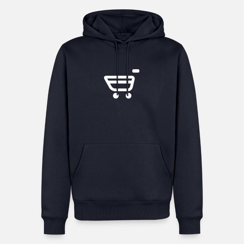 Icône de panier blanc - Sweat à capuche Premium bio Homme - bleu marine
