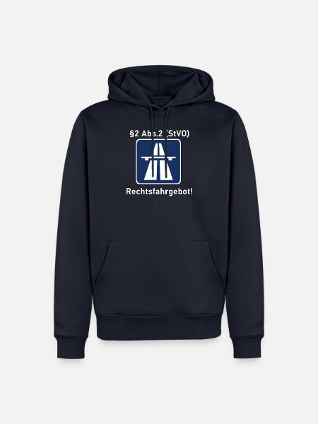Rechtsfahrgebot Autobahn - Männer Premium Bio Hoodie - Navy