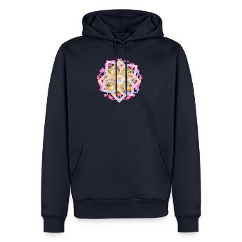 Mandala - Männer Premium Bio Hoodie - Navy - Vorne - Nico (187cm)