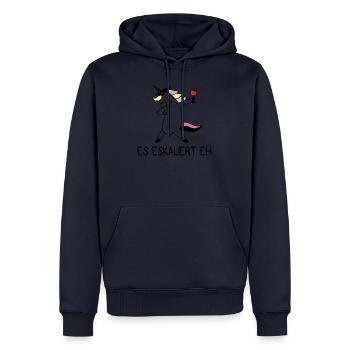 Es eskaliert eh Geschenk Einhorn Mädchen - Männer Premium Bio Hoodie - Navy - Vorne - Nico (187cm)