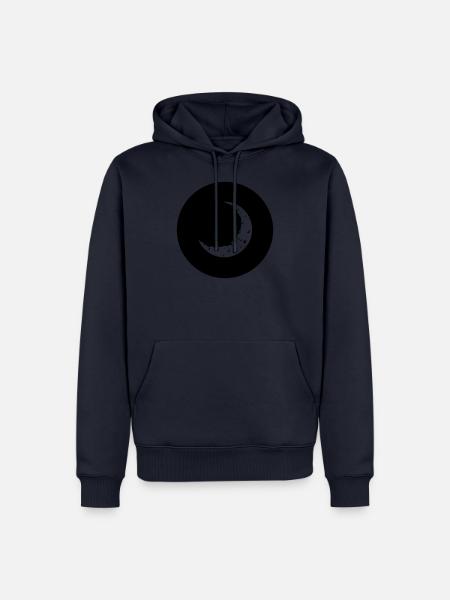 Night Sickle Moon Face - Men’s Premium Organic Hoodie - navy