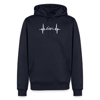 HEARTBEAT beer Herzschlag Bier Shirt - Männer Premium Bio Hoodie - Navy - Vorne - Nico (187cm)