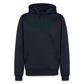 I’m the boss cadeau travail humour - Sweat à capuche Premium bio Homme - bleu marine - Devant - Nico (187cm)