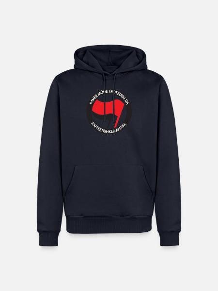 IMMER MÜDE TROTZDEM DA, KAFFEETRINKER-ANTIFA - Männer Premium Bio Hoodie - Navy