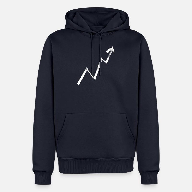 Flèche vers le haut - Sweat à capuche Premium bio Homme - bleu marine