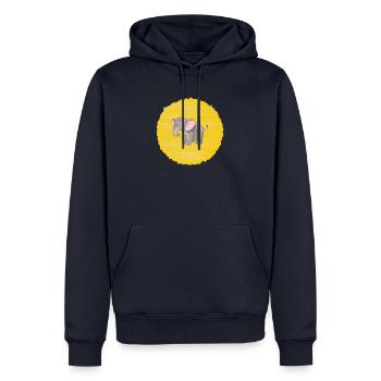Éléphant mignon - Sweat à capuche Premium bio Homme - bleu marine - Devant - Nico (187cm)