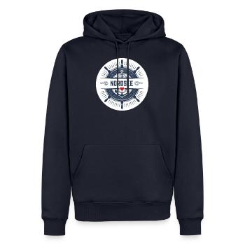 Nordsee - Männer Premium Bio Hoodie - Navy - Vorne - Nico (187cm)