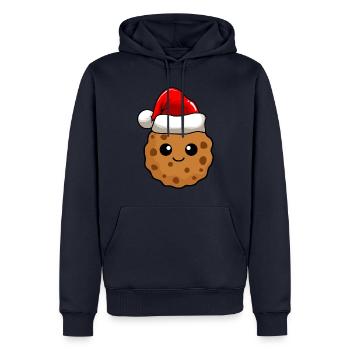 Cookies Noël BD Noël - Sweat à capuche Premium bio Homme - bleu marine - Devant - Nico (187cm)
