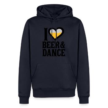 Love Beer and Dance - Männer Premium Bio Hoodie - Navy - Vorne - Nico (187cm)