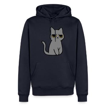 chat en colère coloré - Sweat à capuche Premium bio Homme - bleu marine - Devant - Nico (187cm)