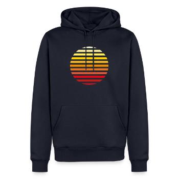 Sonnenaufgang - Männer Premium Bio Hoodie - Navy - Vorne - Nico (187cm)