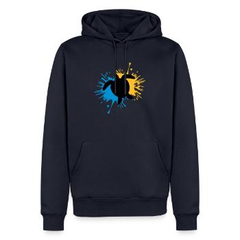Blob de gouttes de tortue - Sweat à capuche Premium bio Homme - bleu marine - Devant - Nico (187cm)