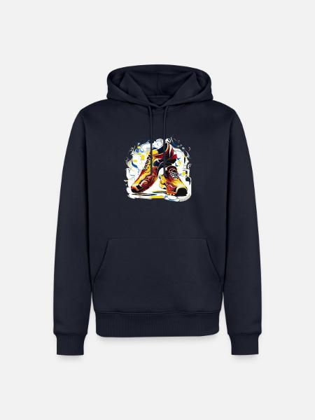 Fußballschuhe (Kunstsammlung) - Männer Premium Bio Hoodie - Navy