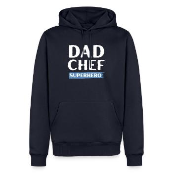 Papa Chef Super-héros Papa Cadeaux pour la fête des pères - Sweat à capuche Premium bio Homme - bleu marine - Devant - Nico (187cm)