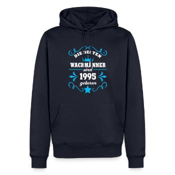 Wachmann Geburtstag 1995 Jahrgang Wachmänner Geb - Männer Premium Bio Hoodie - Navy - Vorne - Nico (187cm)