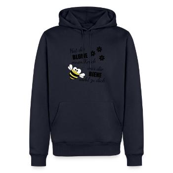 HatDie Blume einen Knick warDie Biene wohl zu dick - Männer Premium Bio Hoodie - Navy - Vorne - Nico (187cm)