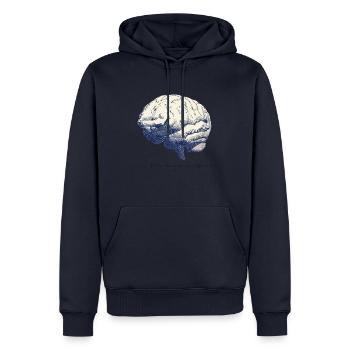Non neurotypical - Männer Premium Bio Hoodie - Navy - Vorne - Nico (187cm)