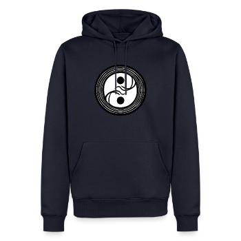Yin Yang Zeichen Symbol Frieden glücklich 4 - Männer Premium Bio Hoodie - Navy - Vorne - Nico (187cm)