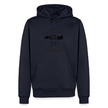 Klimaschutz- Umsetzungs- Gerät Natur - Männer Premium Bio Hoodie - Navy - Vorne - Nico (187cm)