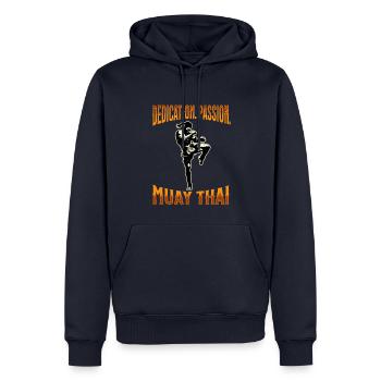 Muay Thaï Boxe Muay Thaï - Sweat à capuche Premium bio Homme - bleu marine - Devant - Nico (187cm)