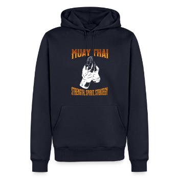 Muay Thai Boxing Muay Thai - Männer Premium Bio Hoodie - Navy - Vorne - Nico (187cm)