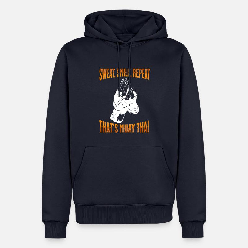 Muay Thaï Boxe Muay Thaï - Sweat à capuche Premium bio Homme - bleu marine