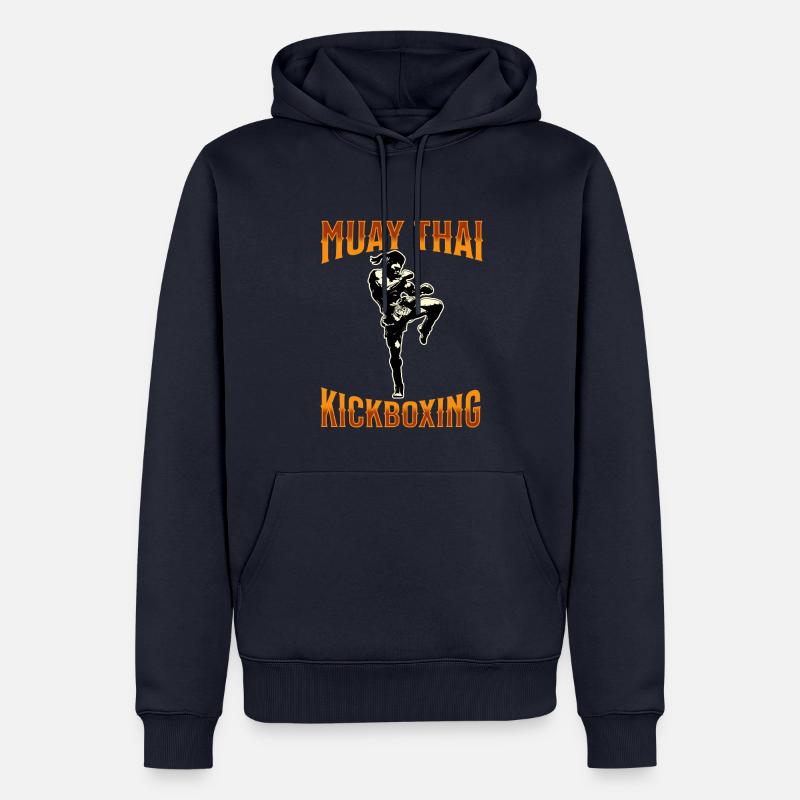 Muay Thaï Boxe Muay Thaï - Sweat à capuche Premium bio Homme - bleu marine