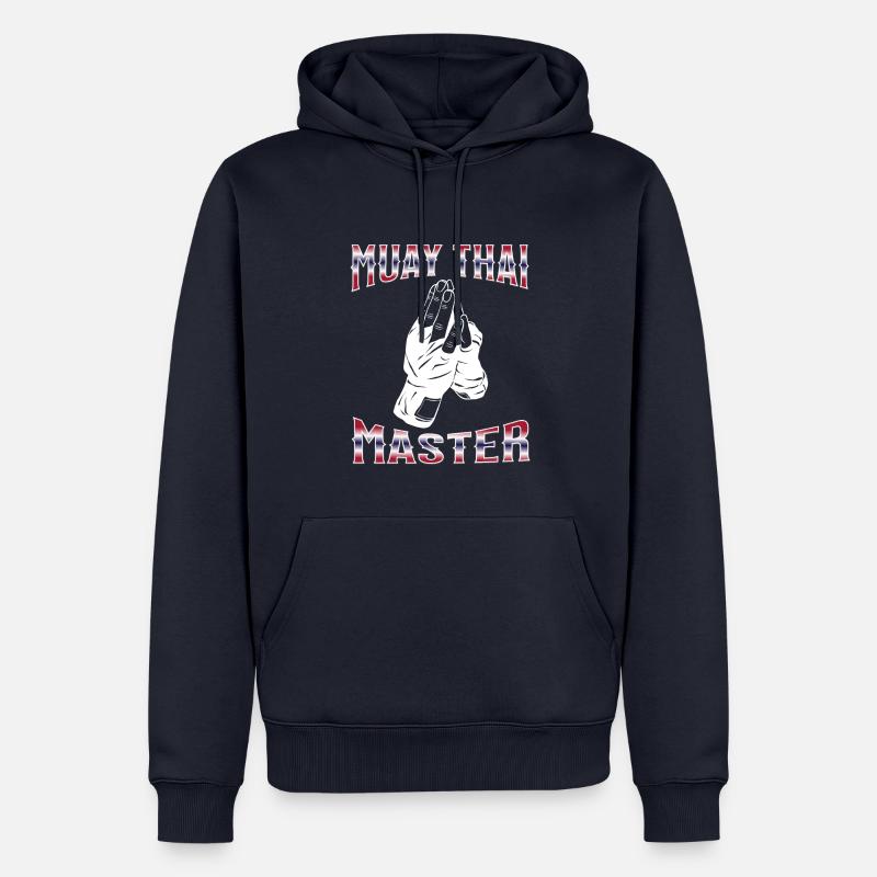 Muay Thaï Boxe Muay Thaï - Sweat à capuche Premium bio Homme - bleu marine