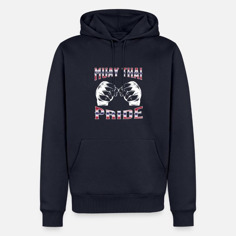 Muay Thaï Boxe Muay Thaï - Sweat à capuche Premium bio Homme - bleu marine