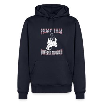 Muay Thai Boxing Muay Thai - Männer Premium Bio Hoodie - Navy - Vorne - Nico (187cm)