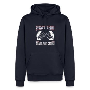 Muay Thai Boxing Muay Thai - Männer Premium Bio Hoodie - Navy - Vorne - Nico (187cm)