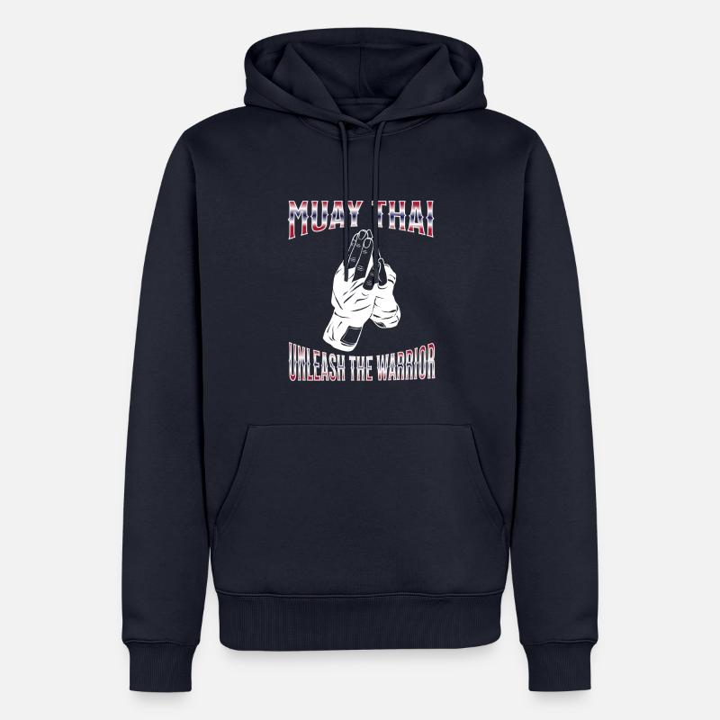 Muay Thaï Boxe Muay Thaï - Sweat à capuche Premium bio Homme - bleu marine