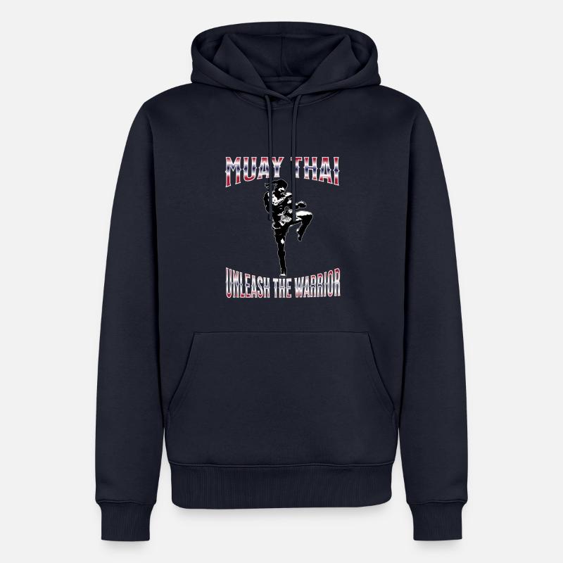 Muay Thaï Boxe Muay Thaï - Sweat à capuche Premium bio Homme - bleu marine