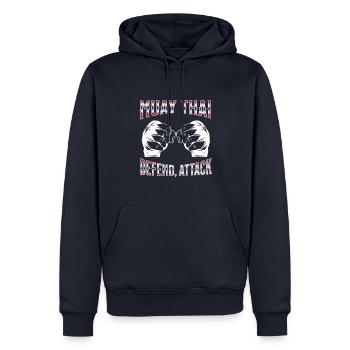 Muay Thai Boxing Muay Thai - Männer Premium Bio Hoodie - Navy - Vorne - Nico (187cm)