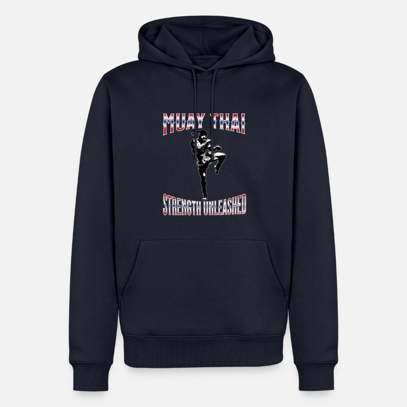 Muay Thai Boxe Muay Thai - Sweat à capuche Premium bio Homme - bleu marine