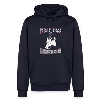 Muay Thai Boxing Muay Thai - Männer Premium Bio Hoodie - Navy - Vorne - Nico (187cm)