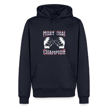 Muay Thai Boxing Muay Thai - Männer Premium Bio Hoodie - Navy - Vorne - Nico (187cm)