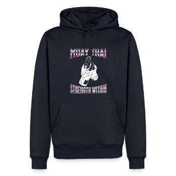 Muay Thai Boxing Muay Thai - Männer Premium Bio Hoodie - Navy - Vorne - Nico (187cm)