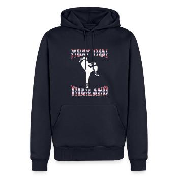 Muay Thai Boxe Muay Thai - Sweat à capuche Premium bio Homme - bleu marine - Devant - Nico (187cm)