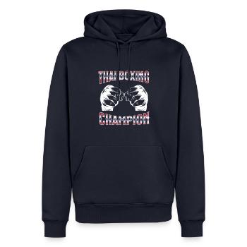 Muay Thai Boxing Muay Thai - Männer Premium Bio Hoodie - Navy - Vorne - Nico (187cm)