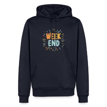 Week-end - Sweat à capuche Premium bio Homme - bleu marine - Devant - Nico (187cm)