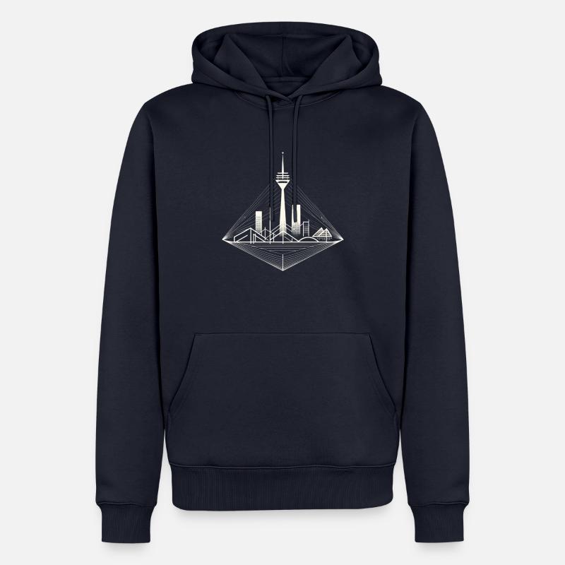 Düsseldorf - Männer Premium Bio Hoodie - Navy