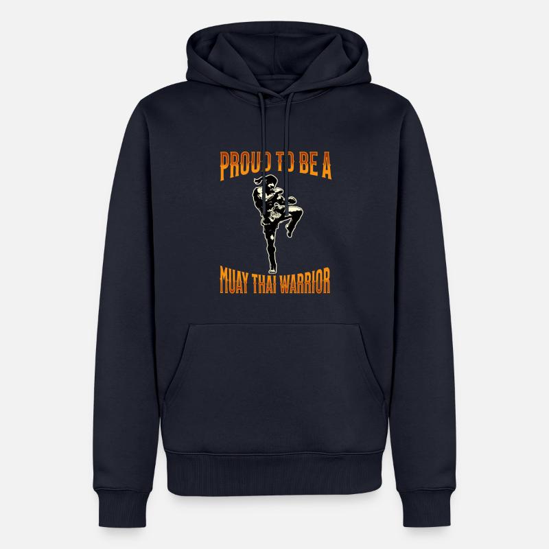 Muay Thai Boxe Muay Thai - Sweat à capuche Premium bio Homme - bleu marine