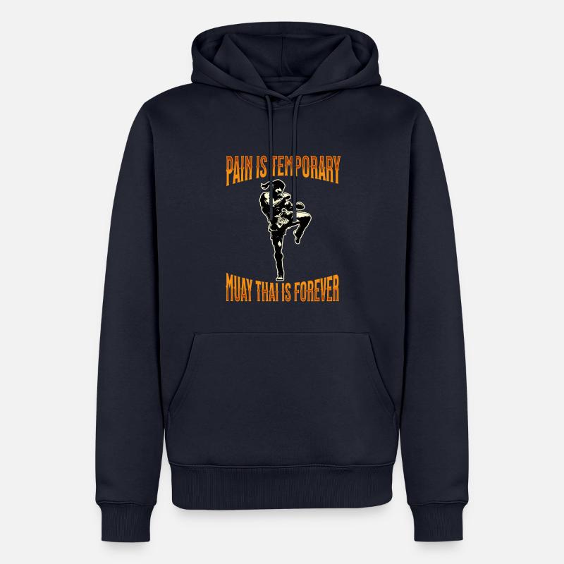 Muay Thai Boxe Muay Thai - Sweat à capuche Premium bio Homme - bleu marine